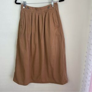 CALVIN KLEIN | Vintage Cognac Tan Denim Midi Skirt